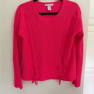 Bright Pink Sweater with Textured Design